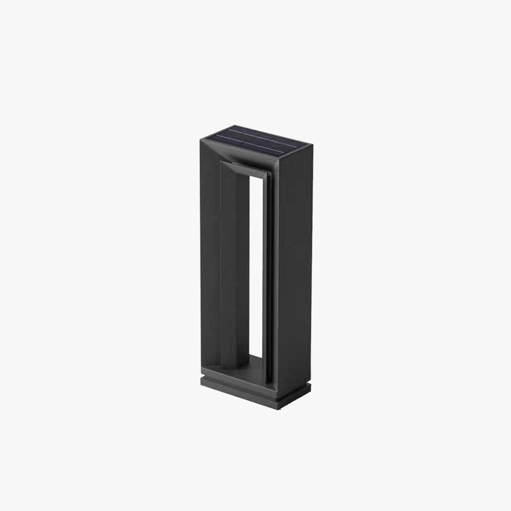 Ray Modern Metal Hollow Rectangular Solar Outdoor Path Light