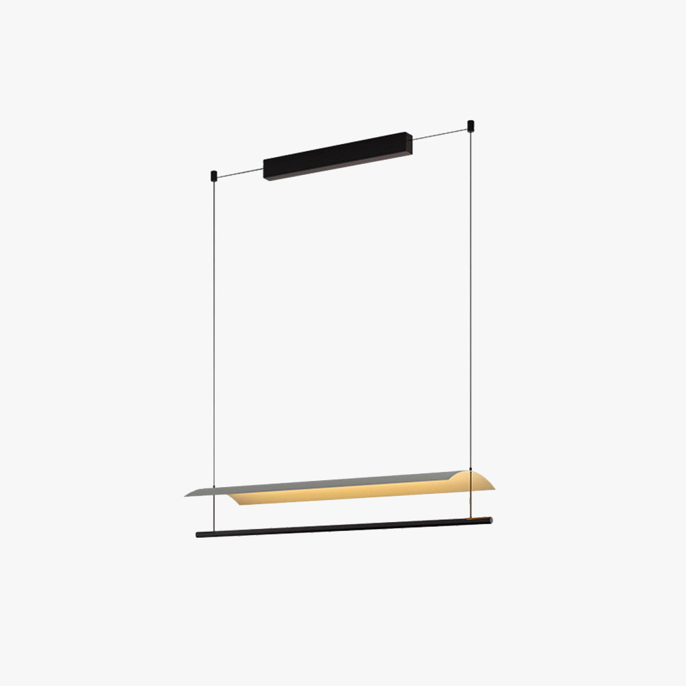 Arisha Minimalist Linear Metal Pendant Light Flat Curved