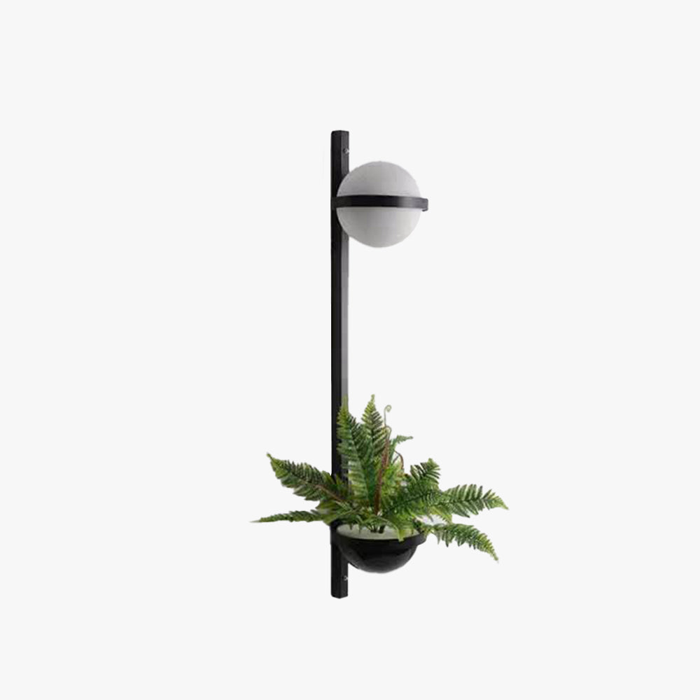 Valentina Modern Globe Acrylic Solar Outdoor Wall Lamp Plant Pot - Letslighting