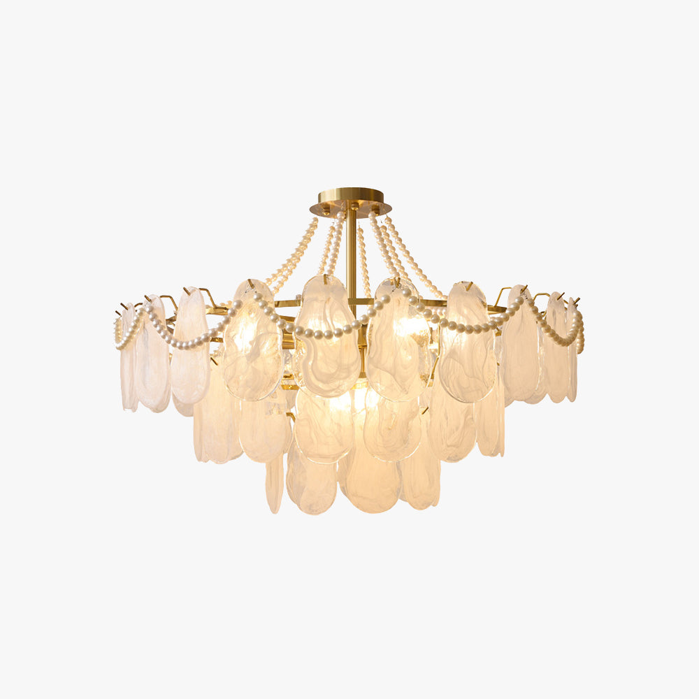 Kristy Elegant Pearl Glass Chandelier - Letslighting