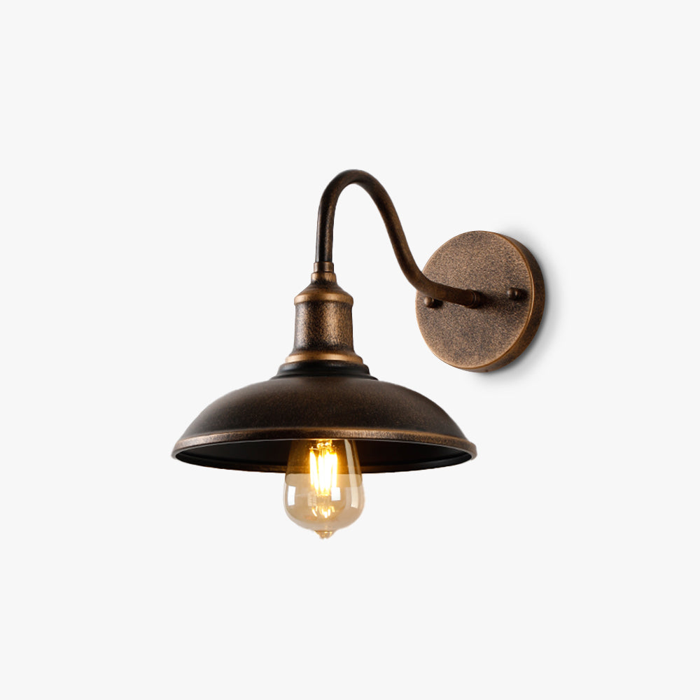 Epoch Rustic Bowl Shaped Wall Lamp, Antique Brass - Letslighting