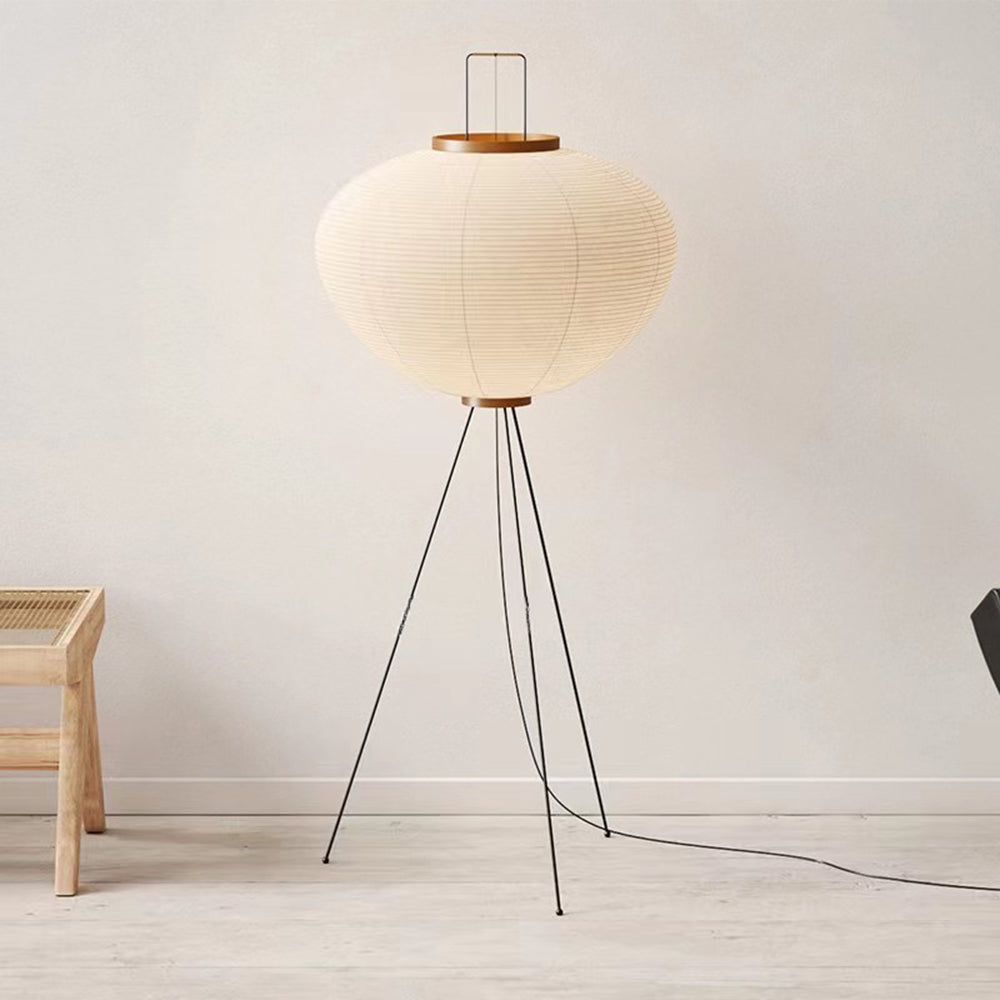 Renée Minimalist Tripod Lantern Paper Floor Lamp