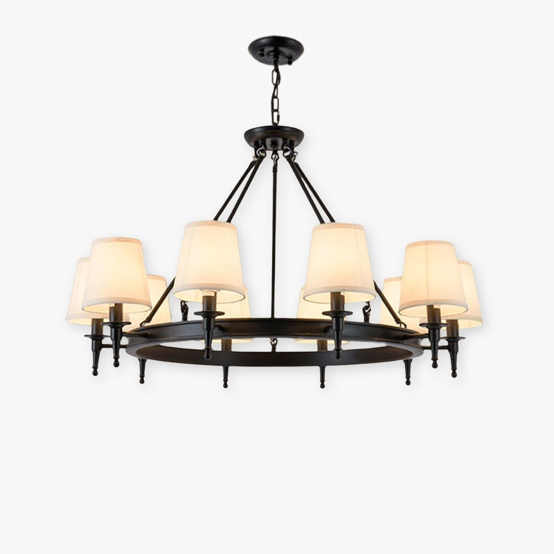 Silva Vintage Ring Fabric Chandelier Copper - Letslighting