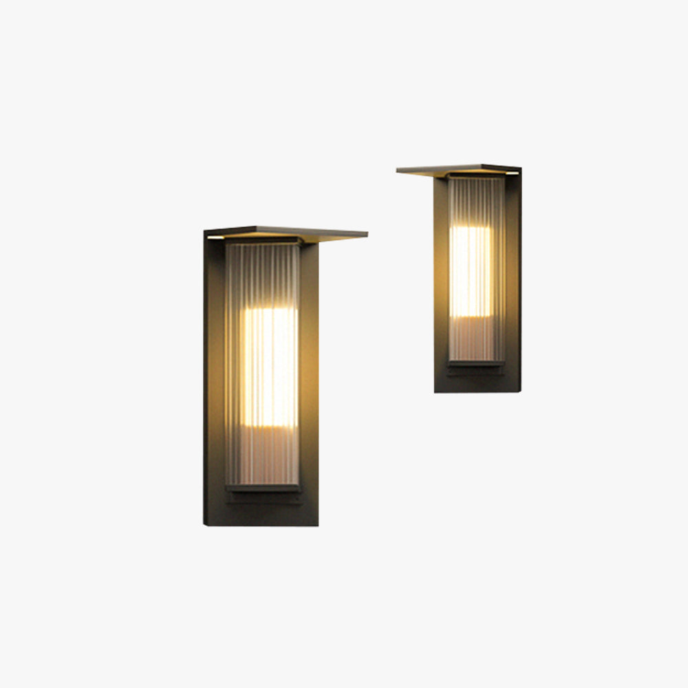 Ray Modern Rectangular Acrylic Outdoor Wall Lamp Transparent