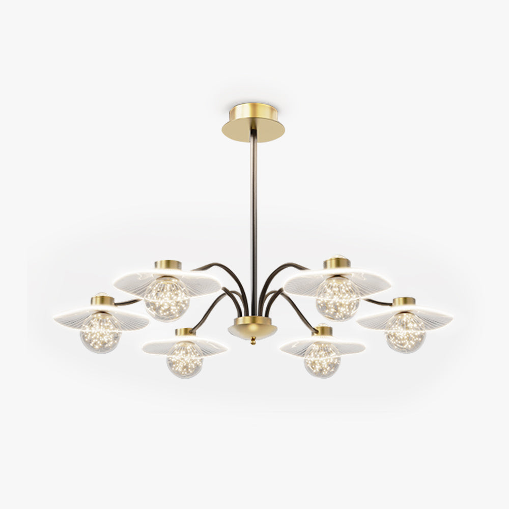 Arisha Modern Blown Metal Pendant Light Metal Acrylic Glass