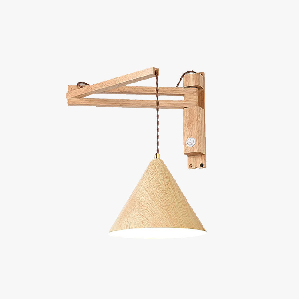 Muto Modern Adjustable Wall Lamp Wood/Metal 2 Color Bedroom