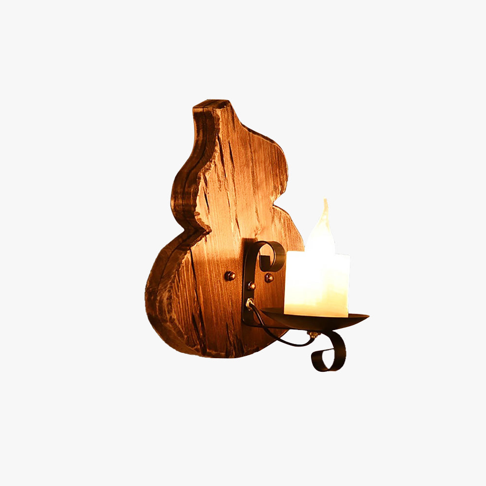 Epoch Wall Lamp Cucurbits/Candle Vintage, Wood/Metal, Dining Room