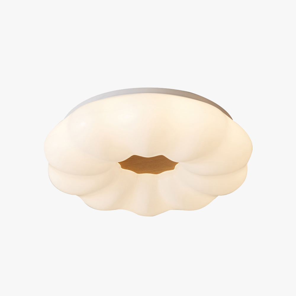 Muto Flush Mount Ceiling Light Dimmable, Wooden