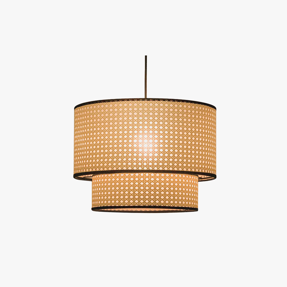 Ritta Japanese Rattan Pendant Light, Double-Layer - Letslighting