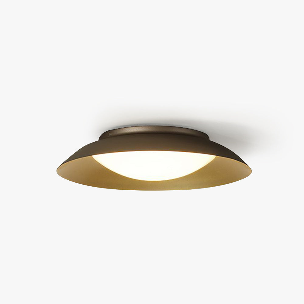 Arisha Round Metal Flush Mount Ceiling Light, Brass