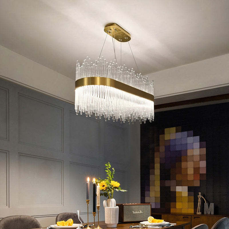 Kristy Modern Round Rectangular Chain Chandelier - Letslighting