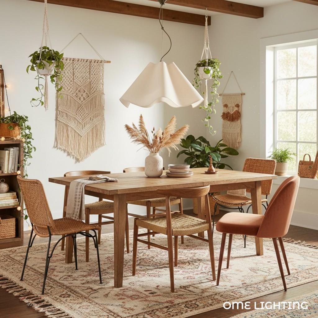 Curve Modern Linen Pendant Light