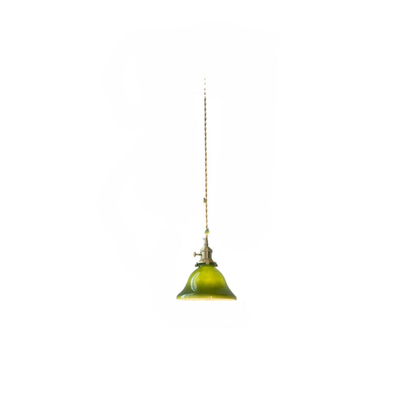 Valentina Rustic Vintage LED Pendant Light Copper Glass Dining Room