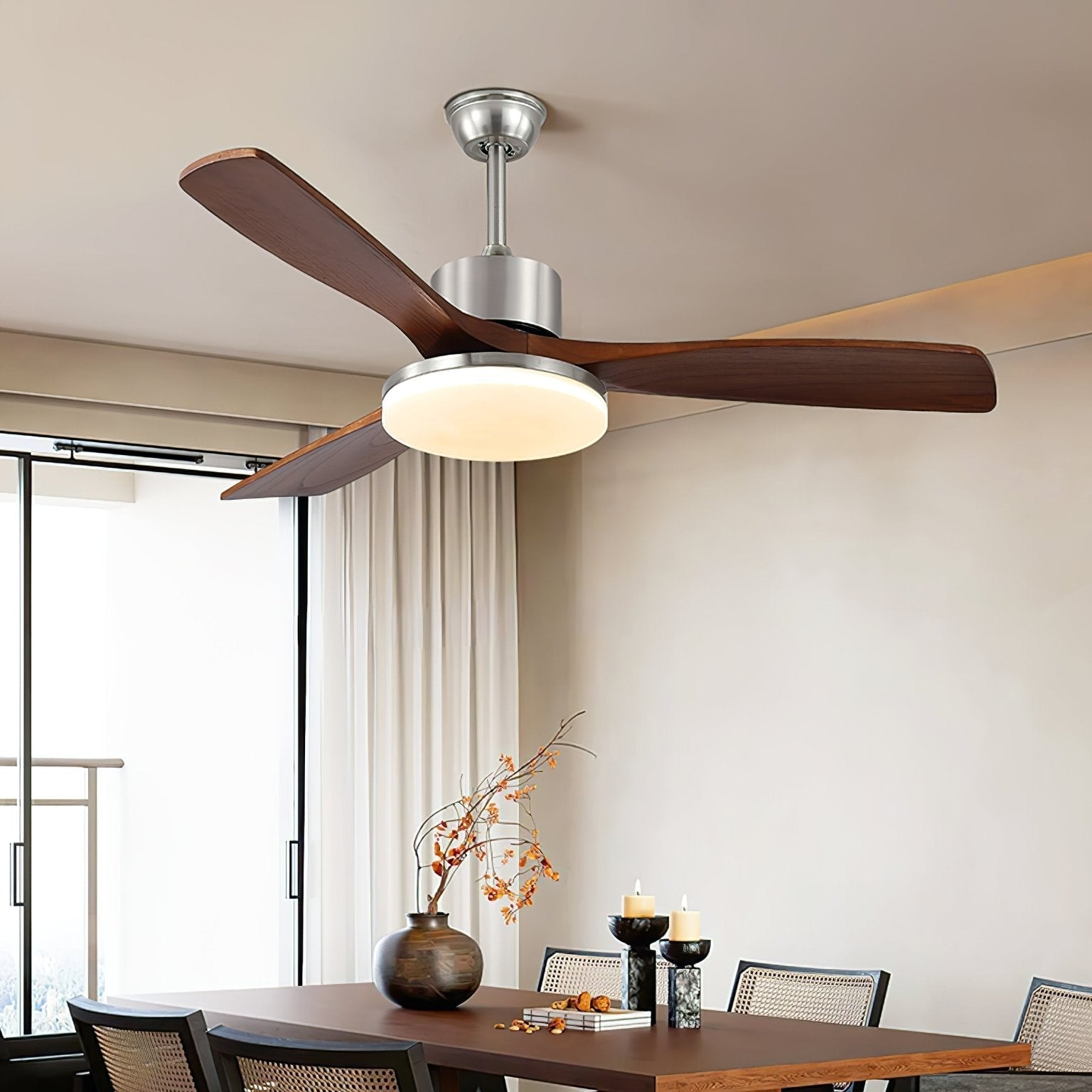 Orvian Modern Wood Ceiling Fan Light - Letslighting