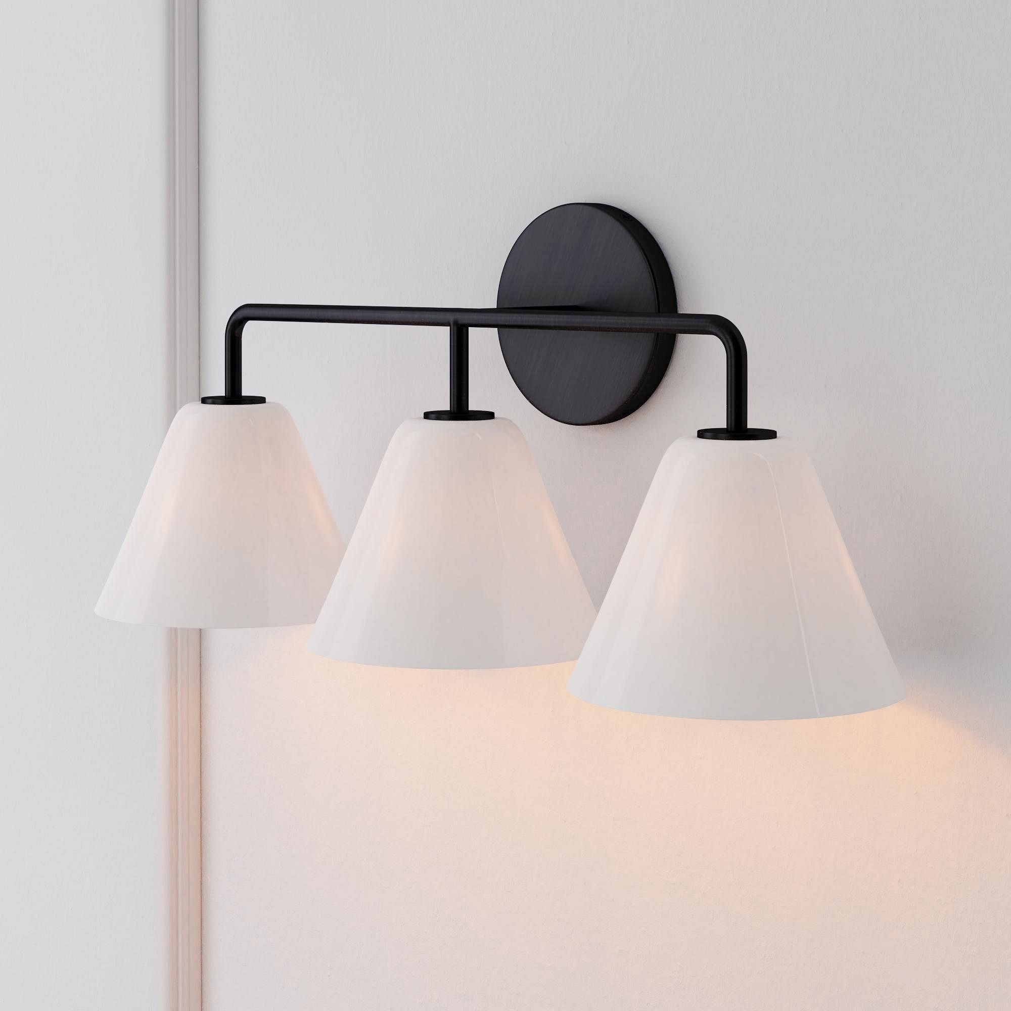 Cone Wall Sconce Milk Glass Living Room
