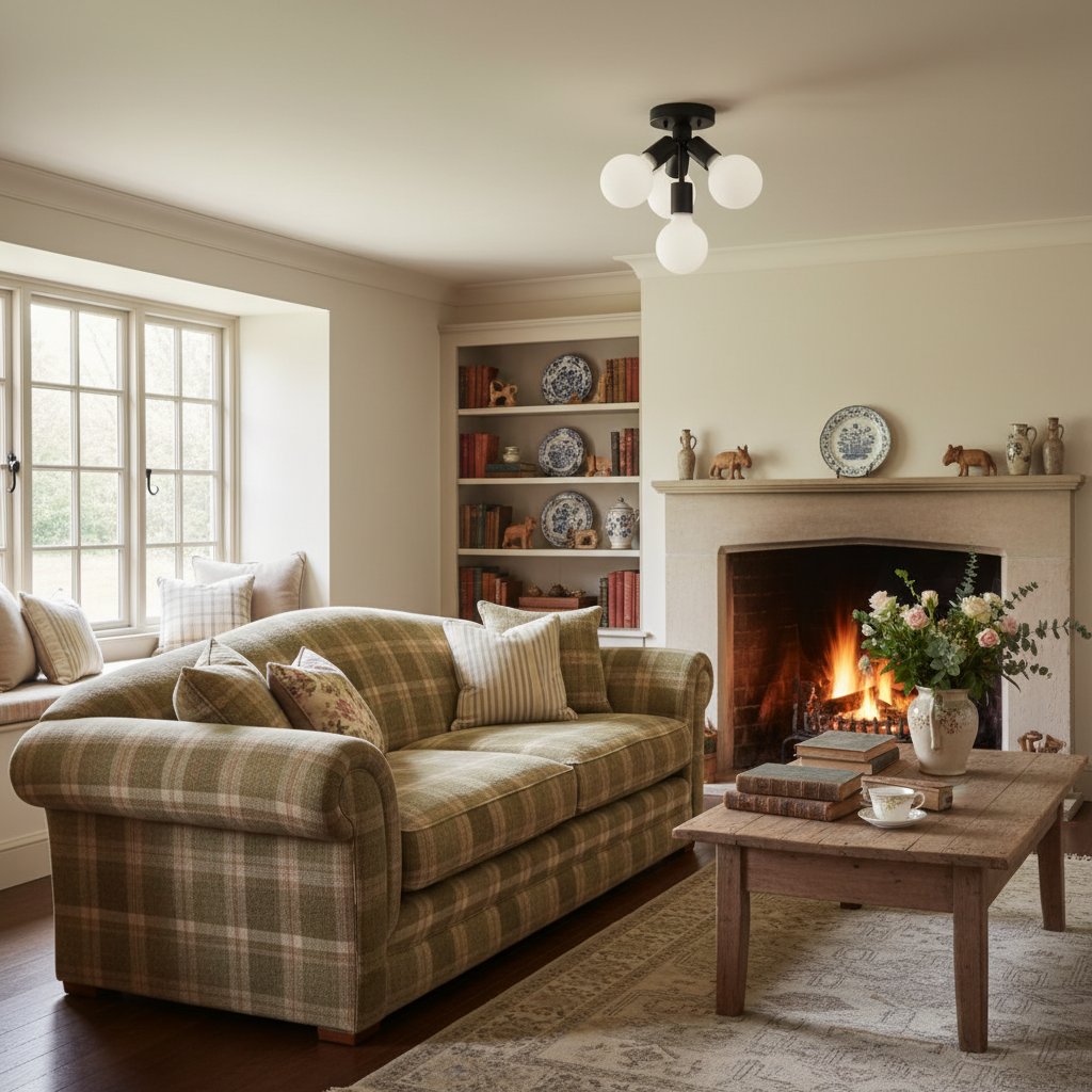 Pearl Opal White Brass Flush Mount Light Living Room