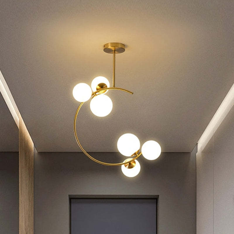 Valentina Modern Glass Globe Pendant Light, Metal & Glass, 3 Style