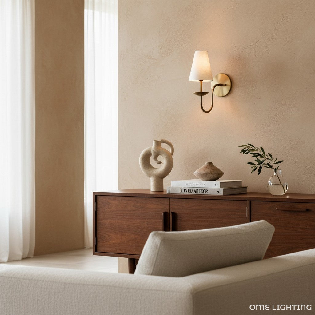 Disc Classic Wall Sconce White Linen Hallways