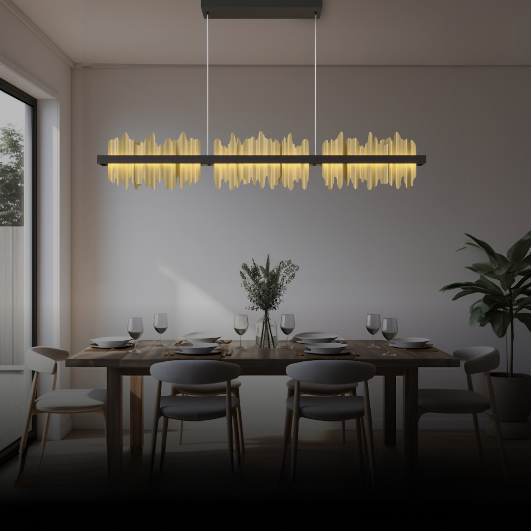 Kristy Industrial Glass Metal Pendant Light Living Room