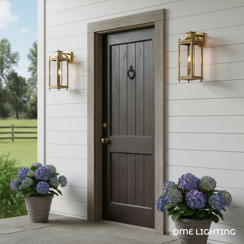 Guard Wall Lamp Brass Glass Outdoor