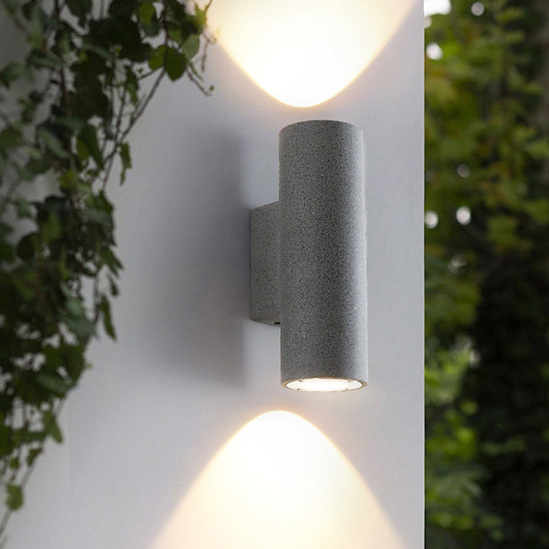 Ray Minimalist Cylindrical LED Outdoor Wall Lamp Cement Garden Corridor