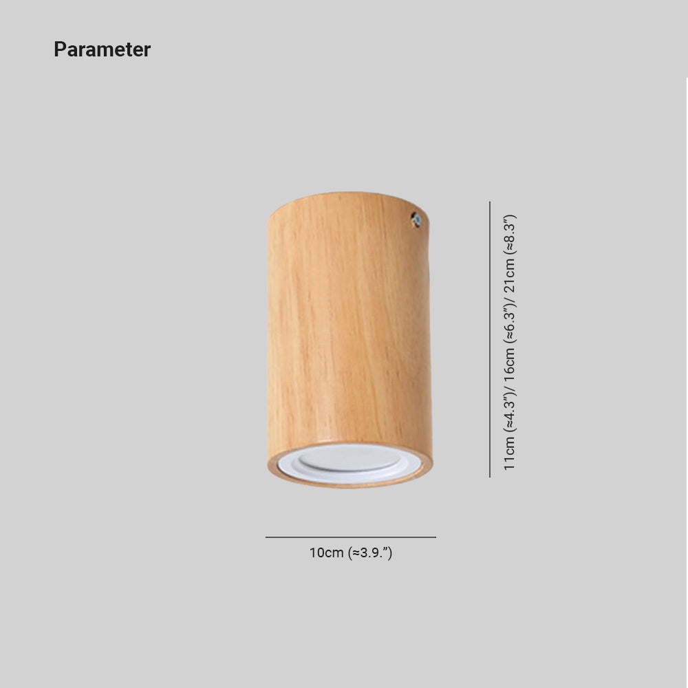 Muto Modern Wood Ceiling Light, Cylindrical, Corridor/Balcony - Letslighting