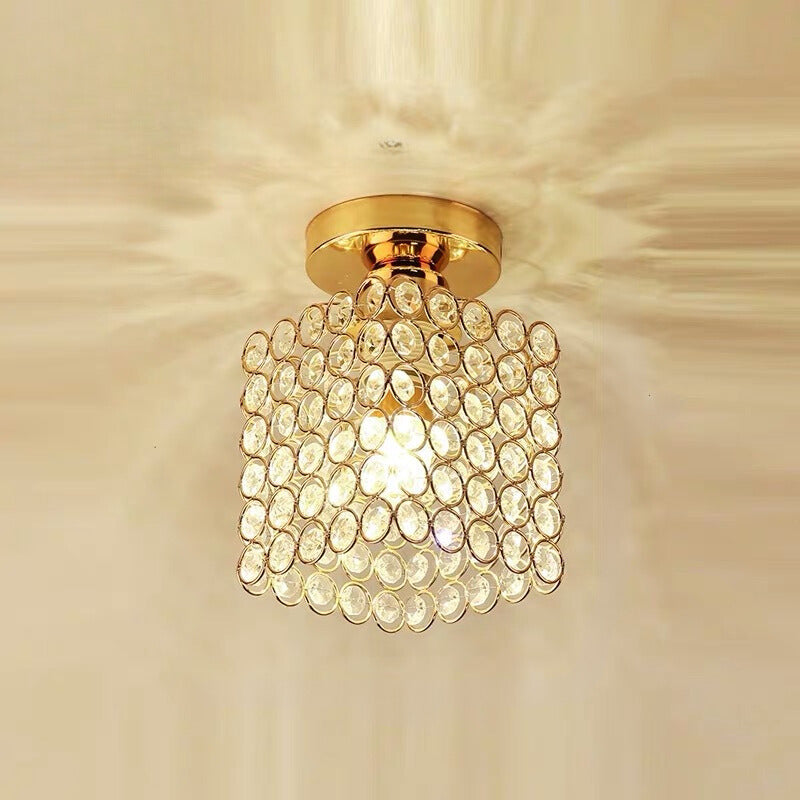 Arisha Modern Flush Mount Ceiling Light Black Gold Glass Bedroom