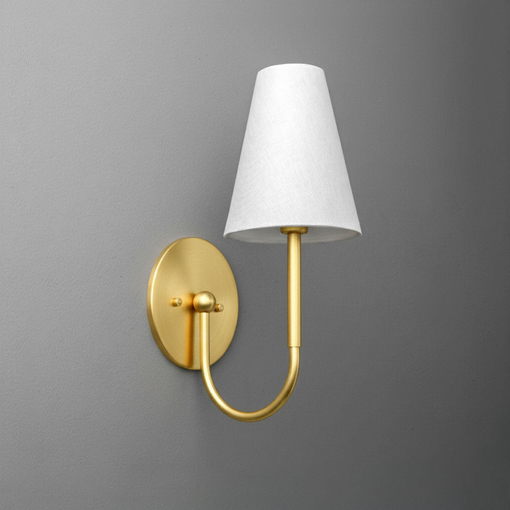 Disc Traditional Linen Wall Sconce Bedrooms
