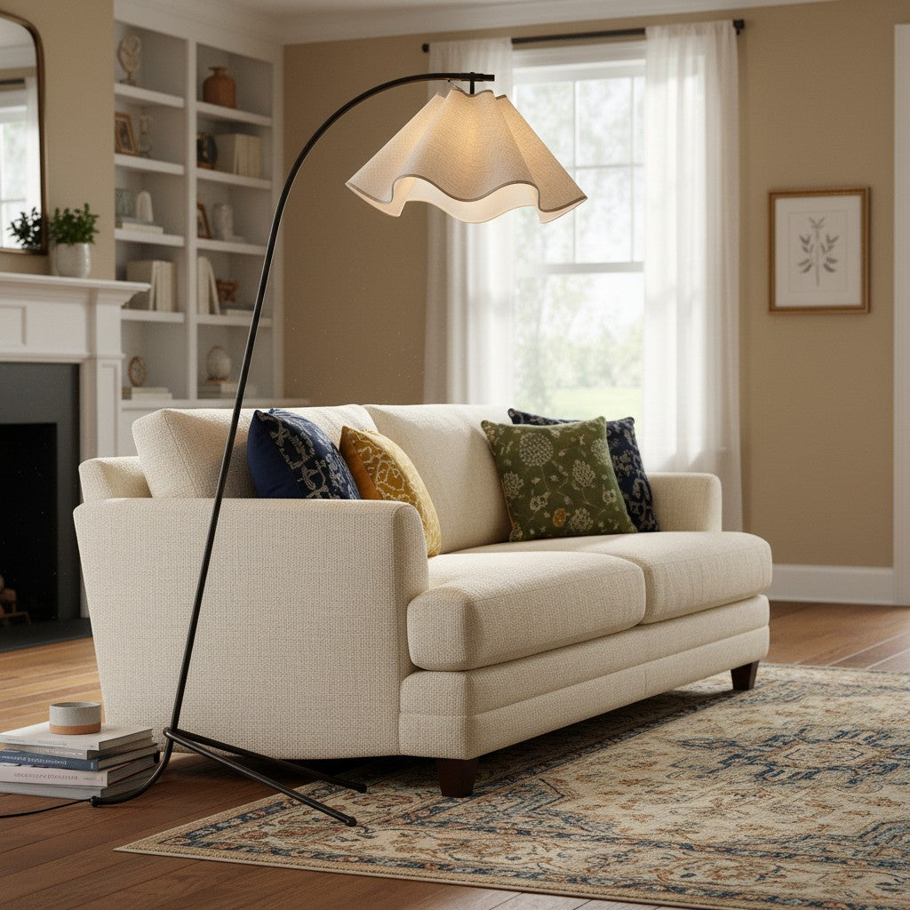 Curve Modern Fabric Floor Lamp
