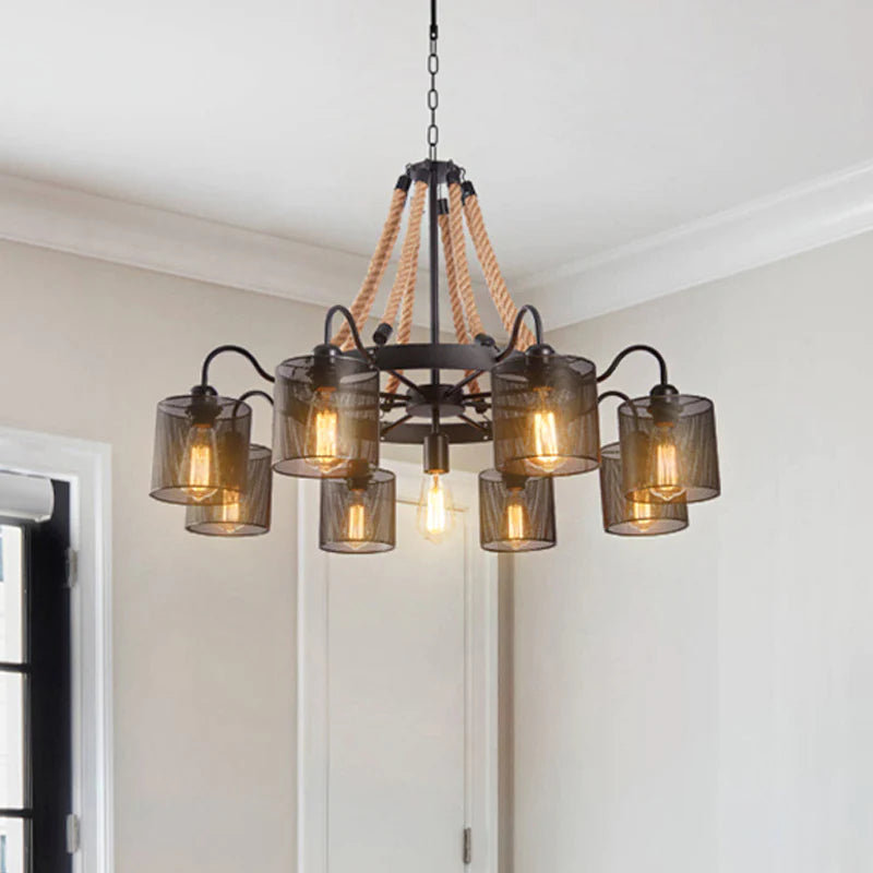 Epoch Vintage LED Pendant Light Rope Metal Living Room - Letslighting