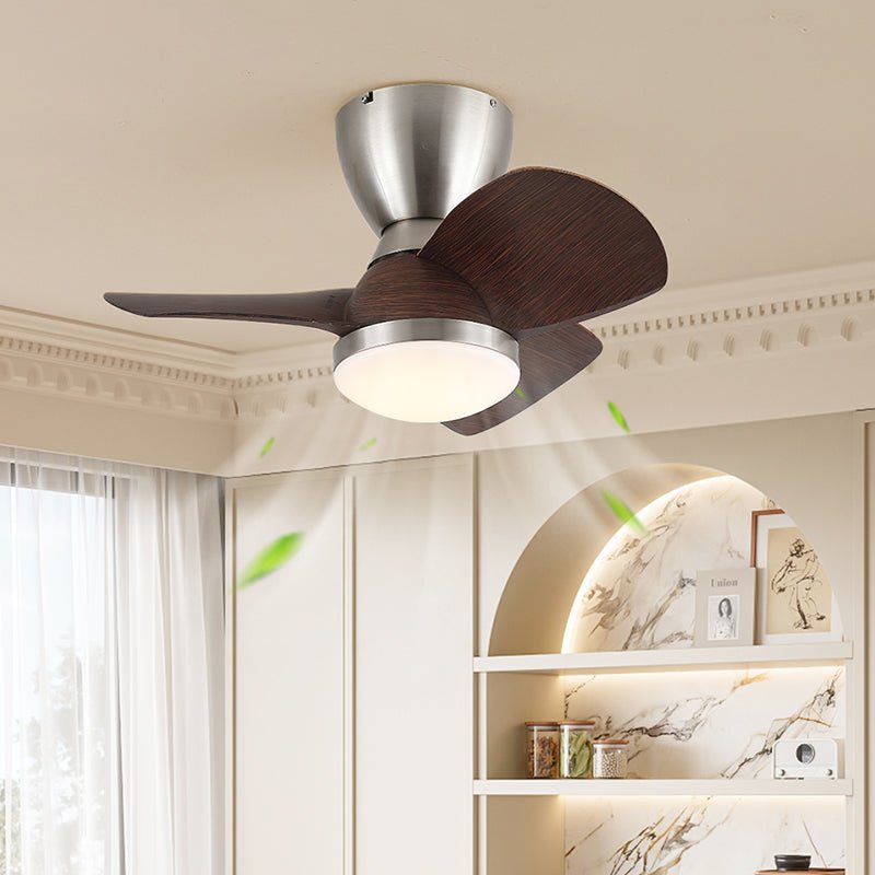 Elora Minimalist Brass Wood Ceiling Fan Light - Letslighting