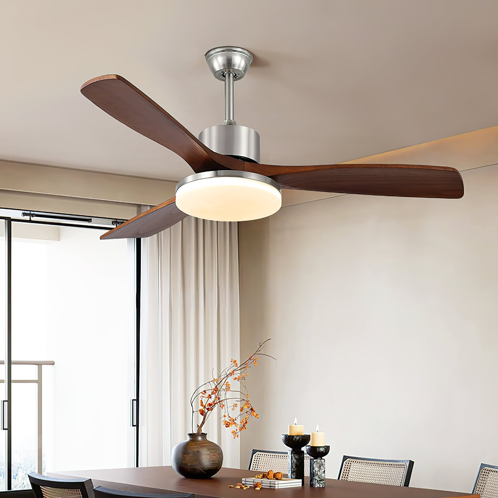 Orvian Modern Wood Ceiling Fan Light - Letslighting