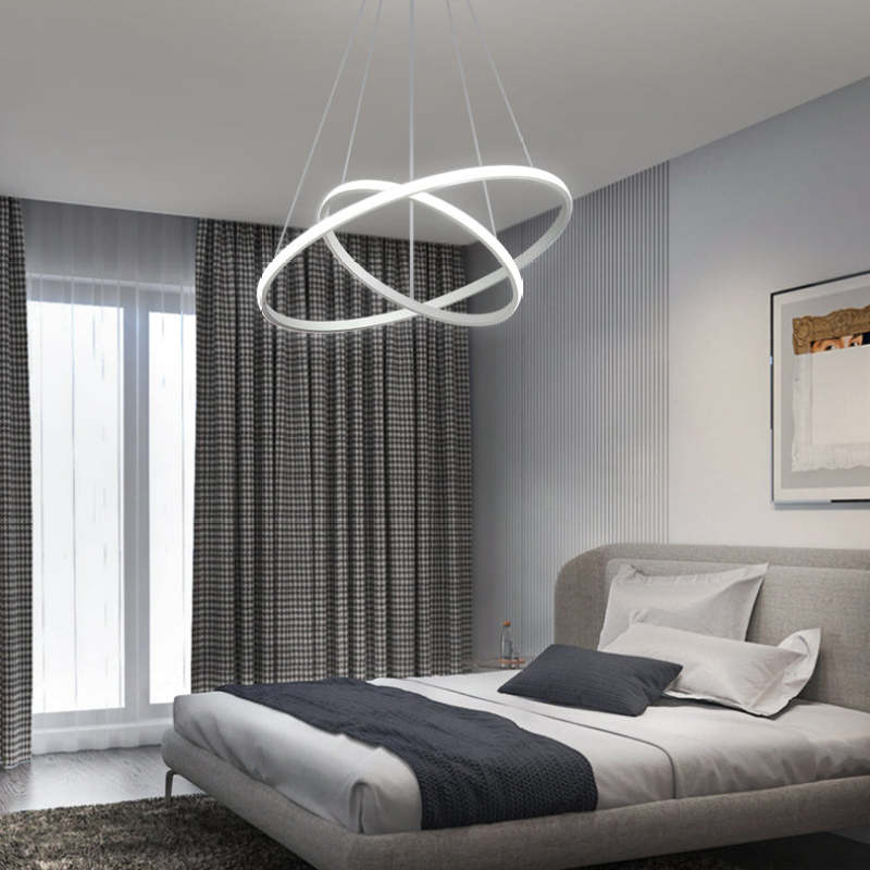 Arisha Modern Ring Metal/Silicon Pendant Light, 2/3/4 Rings