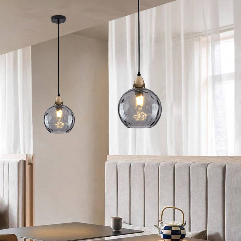 Valentina Colorful Glass Ball Pendant Light Water Ripple Living Room