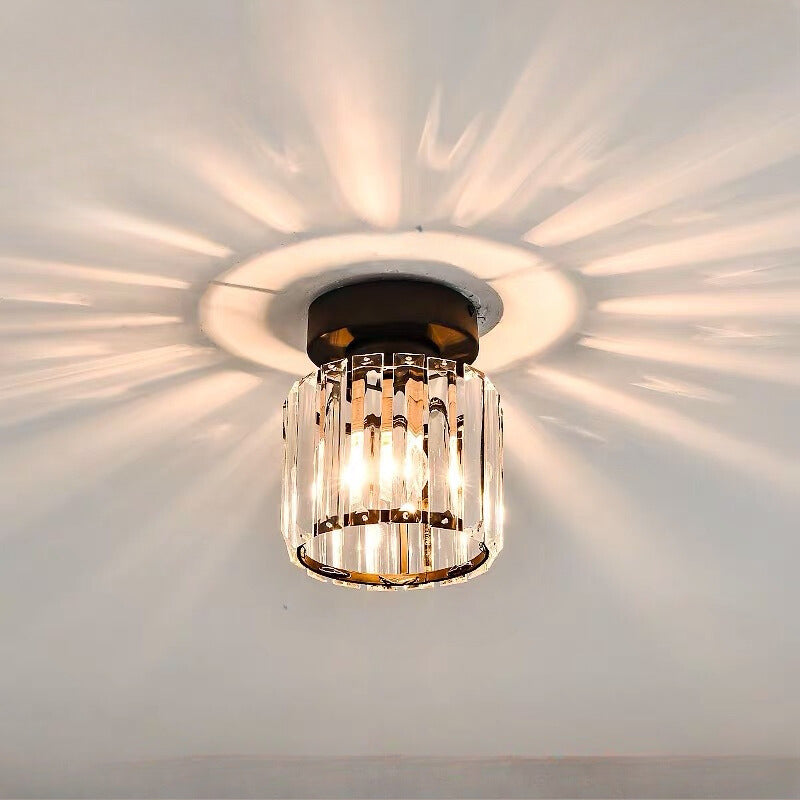 Arisha Modern Flush Mount Ceiling Light Black Gold Glass Bedroom