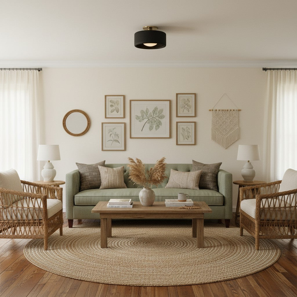 Kiln Porcelain Drum Ceiling Light