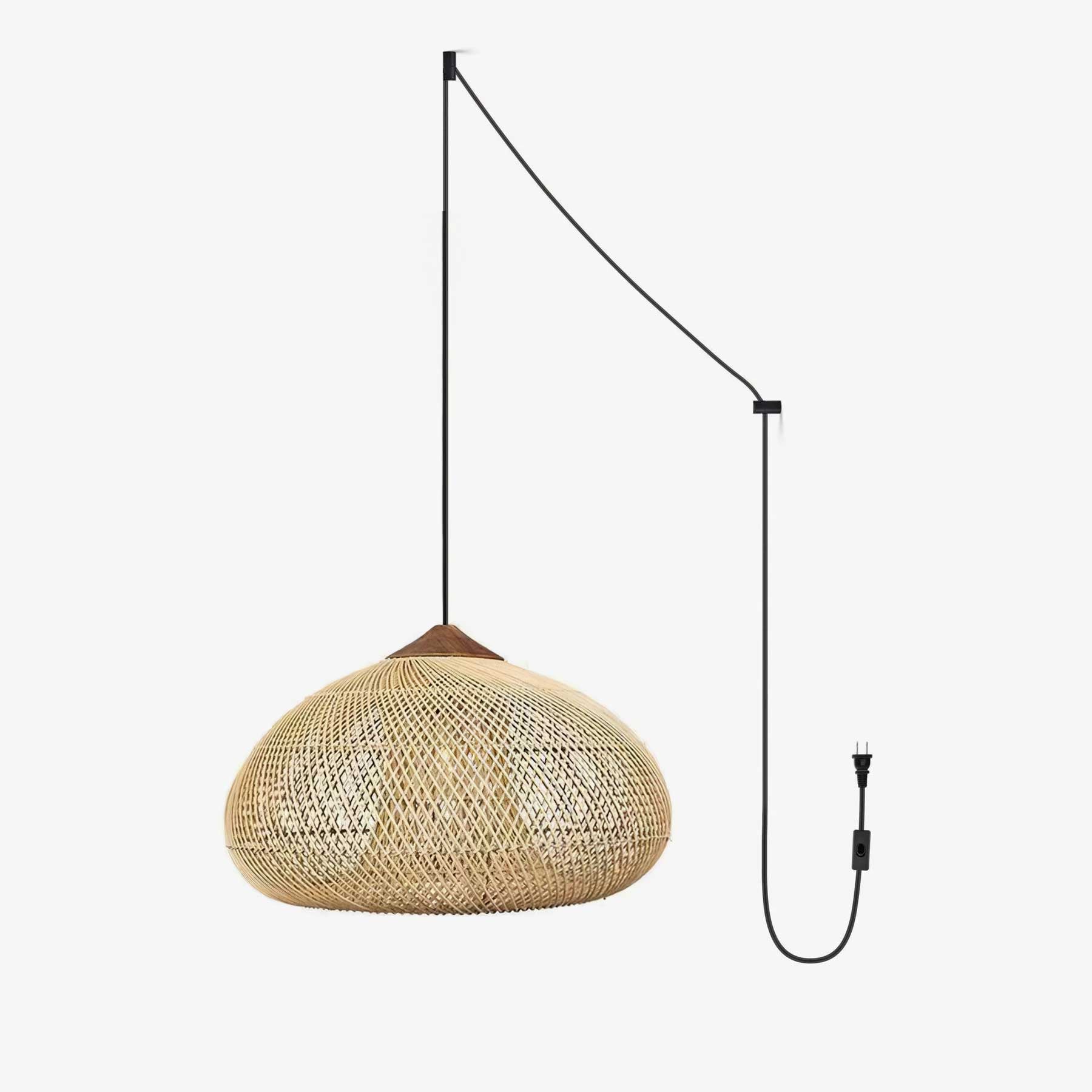 Solara Pendant Lamp Rattan Swag Woven - Letslighting