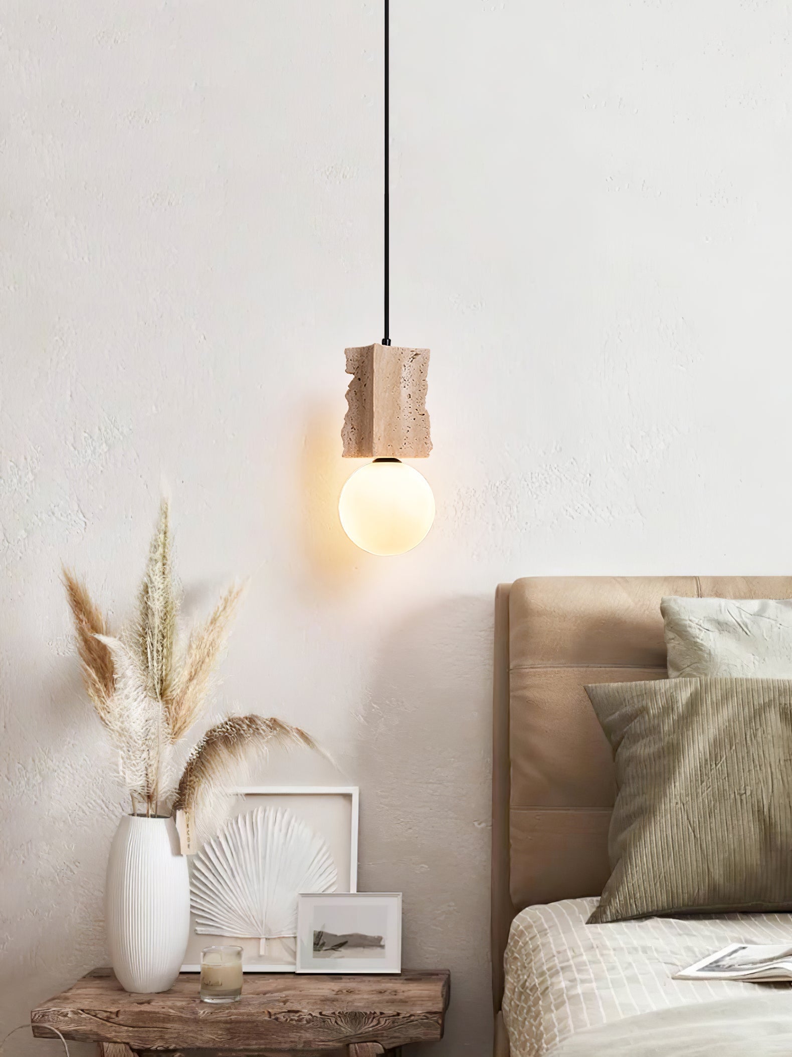Travertine Raw Edge Pendant Light
