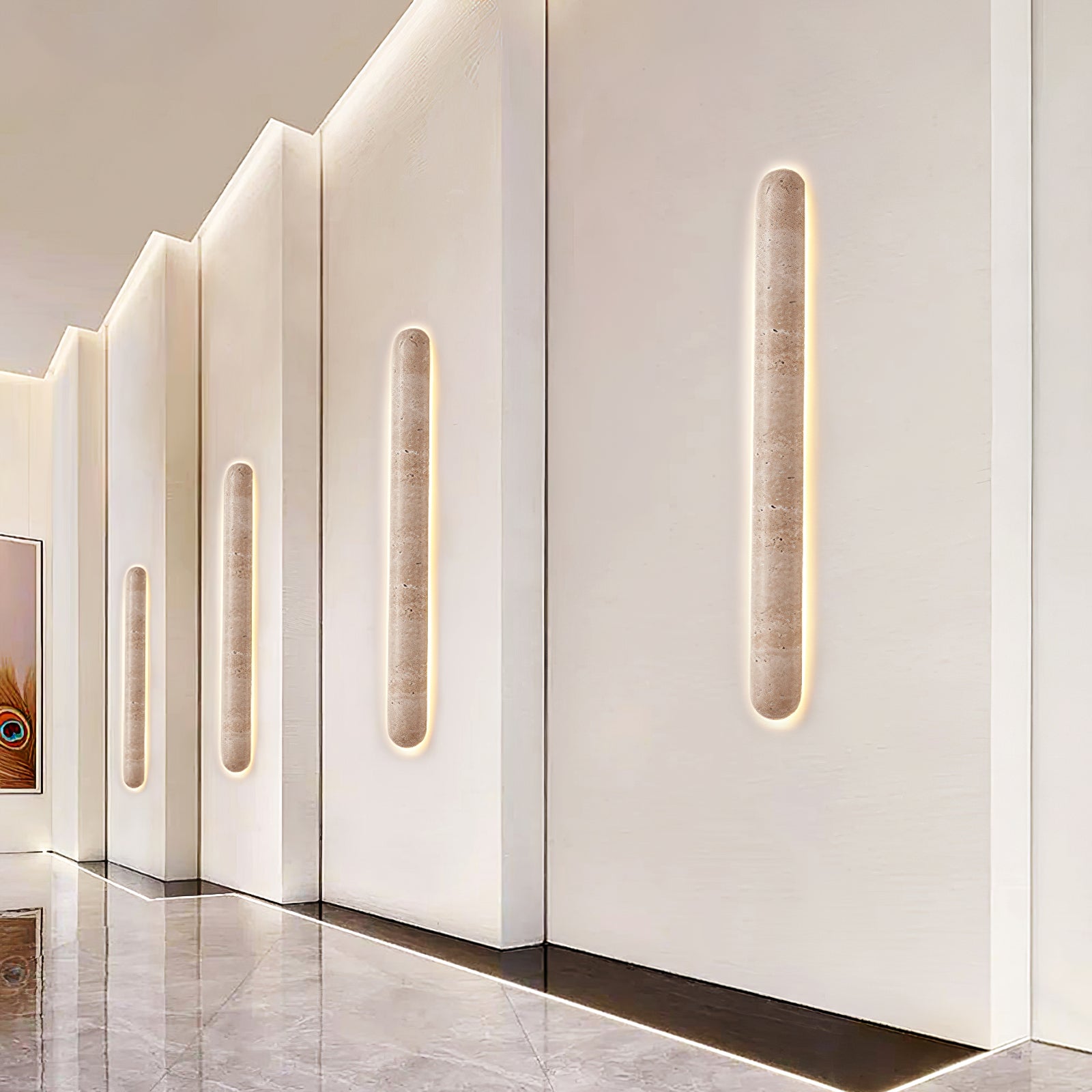 Liora Minimalist Travertine Wall Light