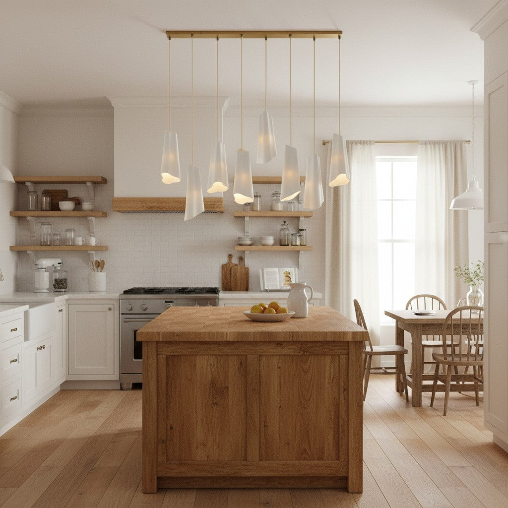 Slant Ceramic Multi-Light Pendant Light