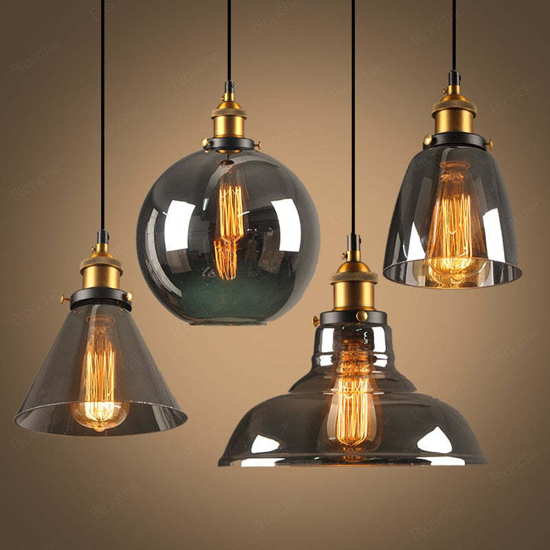 Arisha Industrial /Glass Pendant Light Dining Room - Letslighting