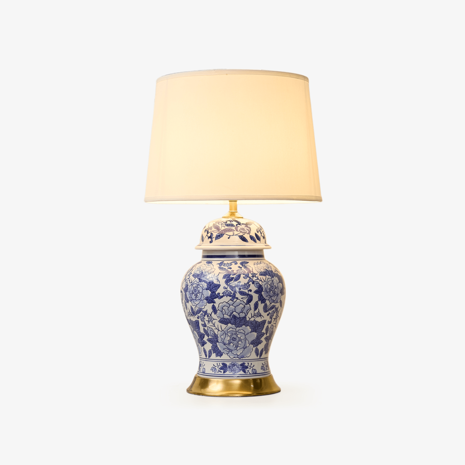 Peony Traditional Fabric & Ceramics Table Lamp