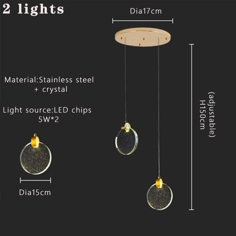 Kristy Minimalist Round Metal Crystal Chandelier