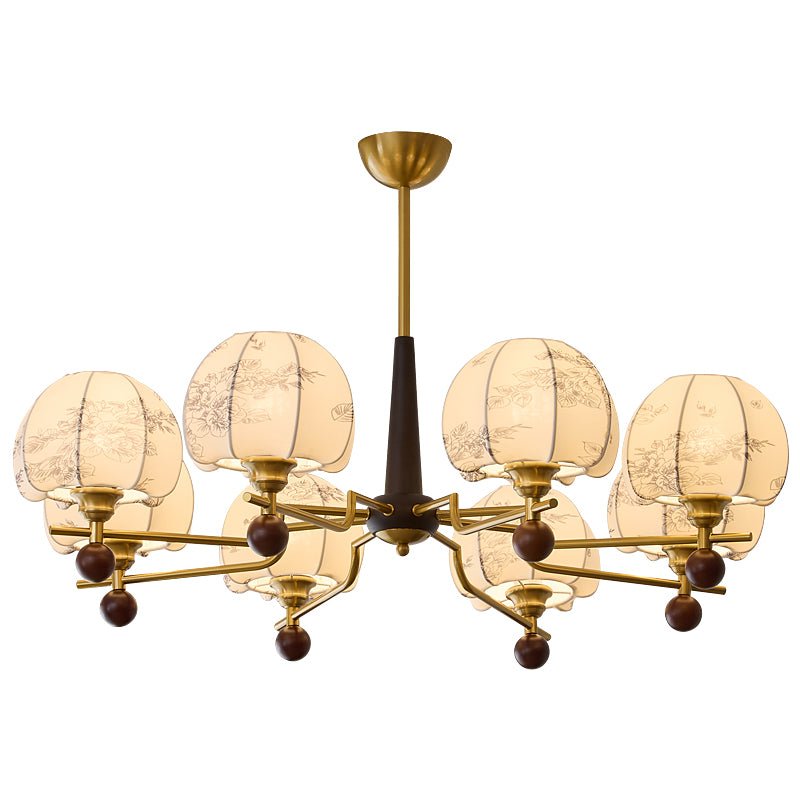 Acarira Premium Nordic Art Bloom Wood Fabric Chandelier - Letslighting
