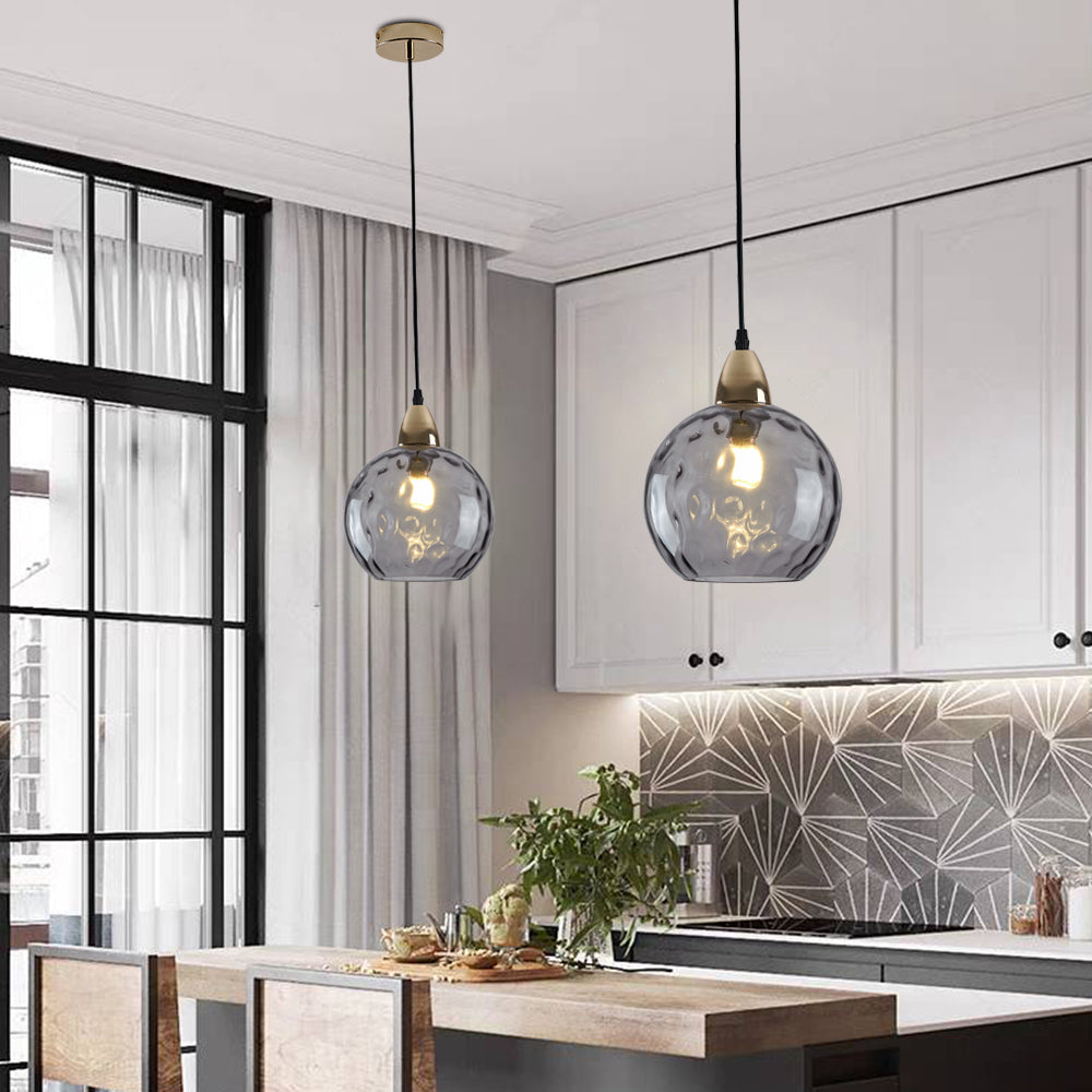 Valentina Colorful Glass Ball Pendant Light Water Ripple Living Room