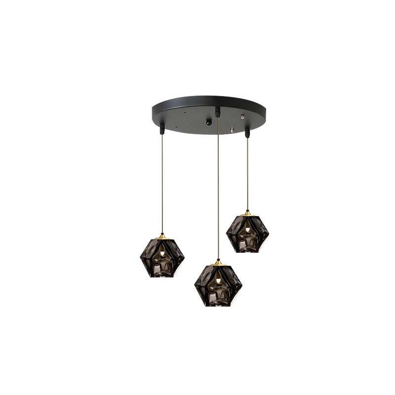 Valentina Polyhedron LED Pendant Light Metal/Glass Kitchen Island - Letslighting