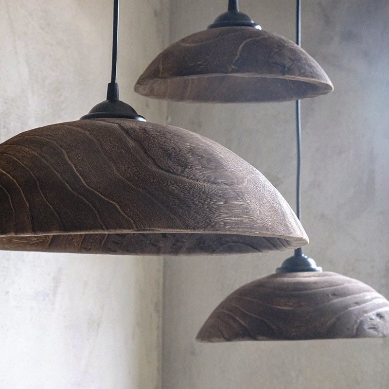 Muto Vintage Pendant Light Dark Wood Living Room Bedroom - Letslighting