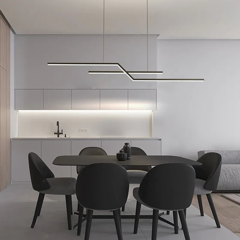 Arisha Parallel Fold Linear Pendant Light Living Room - Letslighting