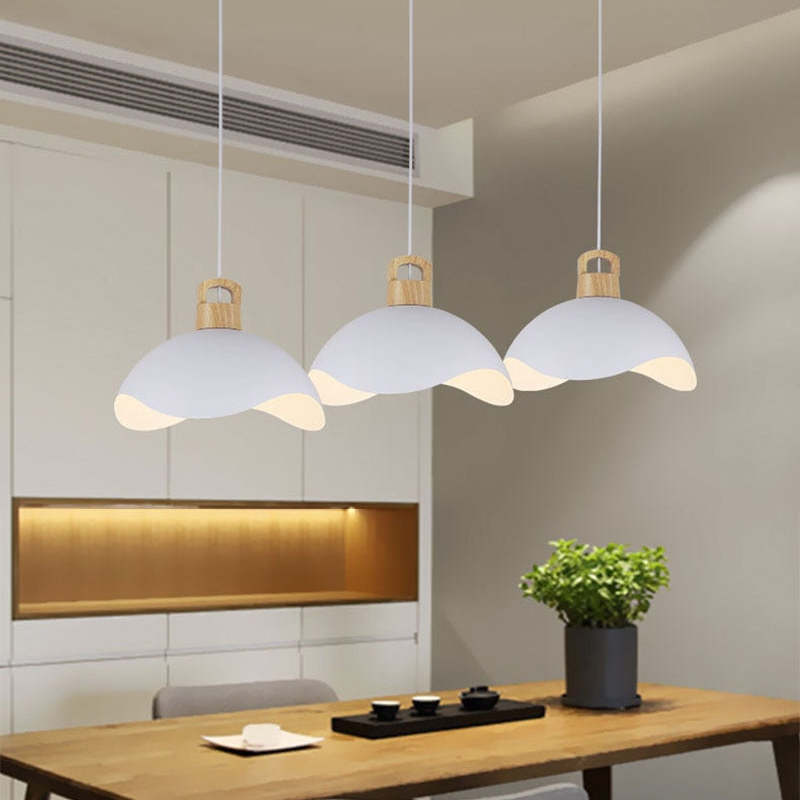 Valentina Colorful Shade Single Pendant Lights, Wood & - Letslighting