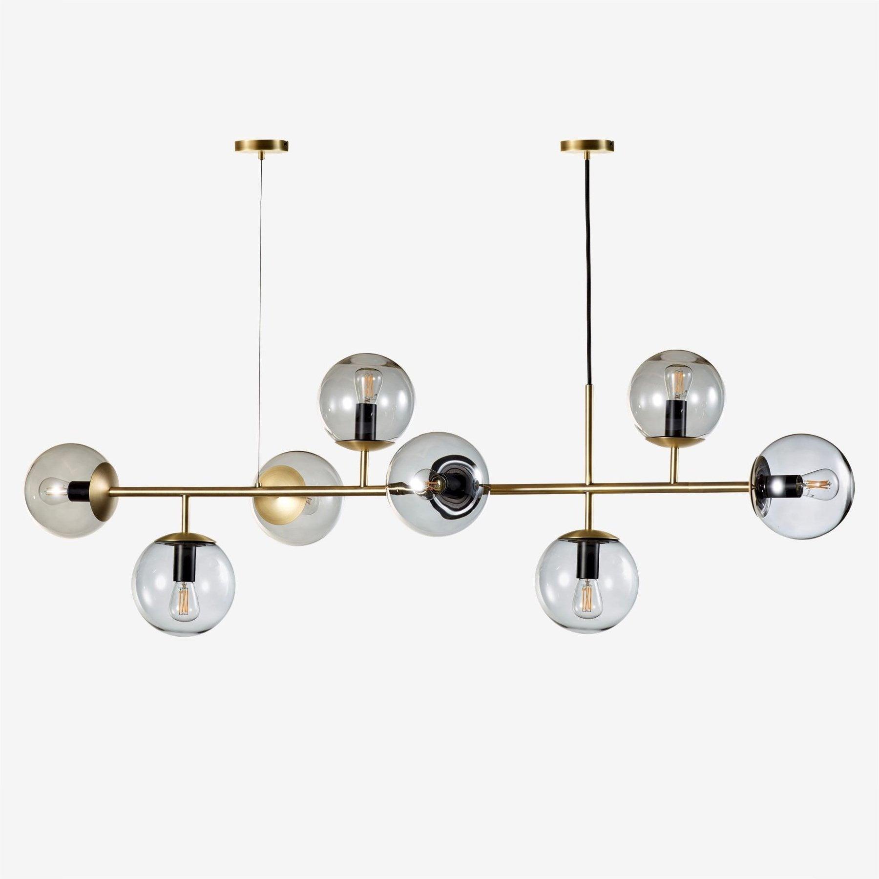 Lustra Pendant Lamp Orb Brass Glass for Living Room - Letslighting